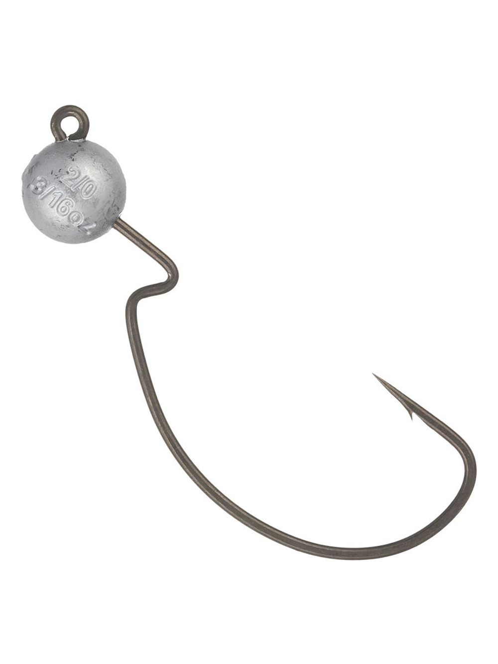 Джиг-головка для рыбалки BKK на офсетном крючке Silent Chaser - 1X - EWG Round Head, размер крючка 1, вес 5,25г, 4 шт.