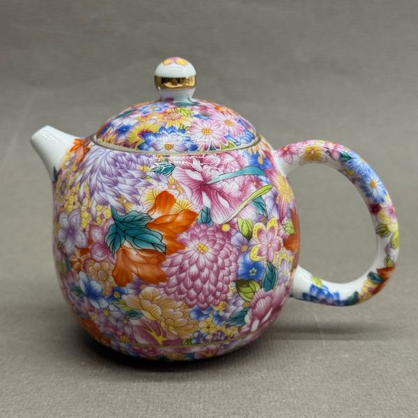 Чайник Цветы, фарфор, 200мл