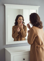 Зеркало настенное, 79х83, Неаполь, квадратное, в раме, в ванную, в прихожую, белое, Dipriz