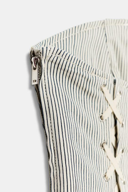 ZARA КОРСЕТ СО ШНУРОВКОЙ В ПОЛОСКУ, ПОЛОСКИ