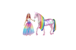 Набор куклы Barbie Dreamtopia и единорога, модная кукла с розовыми волосами и волшебный свет, игрушка-единорог с радужной гривой, подсветкой и звуками