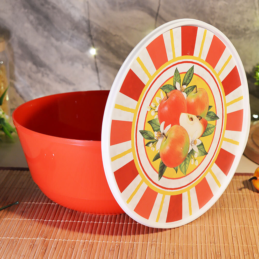 Миска 3л с крышкой "Bergamo. Сицилия", цвет красный