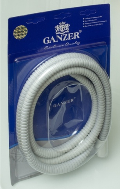 81200-F Шланг для выд. лейки 200см 3/8 нар. (БЕЛЫЙ) GANZER  (50/1шт)