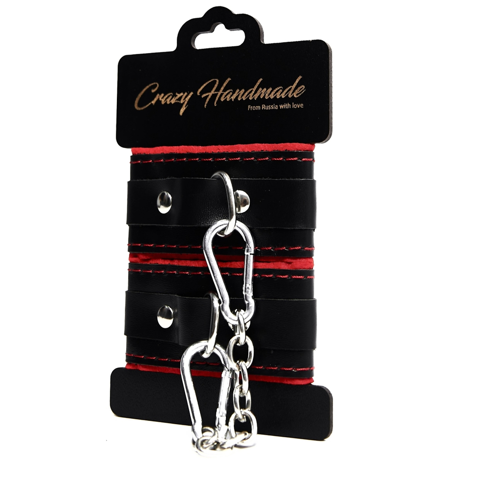 Оковы Crazy Handmade скругленные с мягкой красной подкладкой