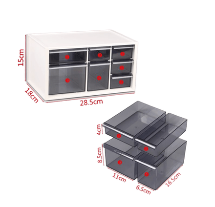 Органайзер IRIS с выдвижными ящиками для хранения KC-280 7 секций Белый (1/1)