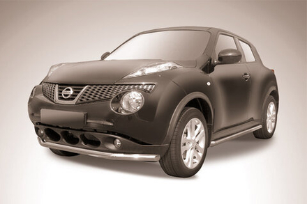 Защита переднего бампера (нержавейка) Nissan Juke 4WD (2010-2014) d57 (черный)