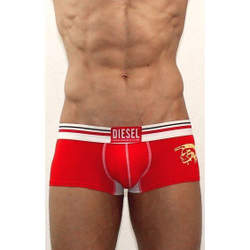 Мужские трусы хипсы красные с белой вставкой Diesel Red