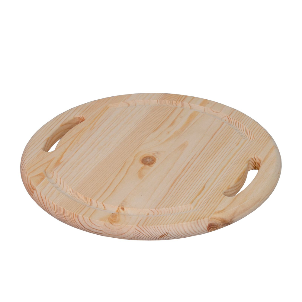 Доска разделочная деревянная, Лауро, набор на подставке 3 шт, круглые, массив сосны, Dipriz