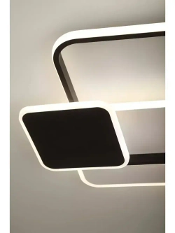 Люстра потолочная светодиодная с пультом ДУ Rivoli черно-белая 90 Вт 3000К - 6000К, светильник на кухню, в детскую, в спальню