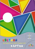 Картон цв. А4 7цв. двухстор. "Цветные треугольники" (Апплика)