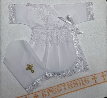 Крестильный набор р-р 62-68 "Крестнице" 3предм