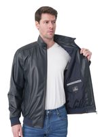 KHIMEONE Мужская кожаная демисезонная куртка (натуральная кожа наппа)