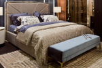 Кровать Garda Decor Ланси (Lancy) 180 см, велюр серый 200*220*146 см