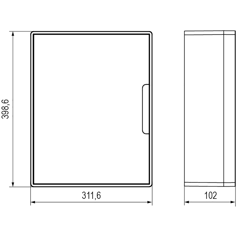 Щит распределительный 24 мод настенный FRAME, белый, с тониров. дверцей, с 4 шинами PEN DKC