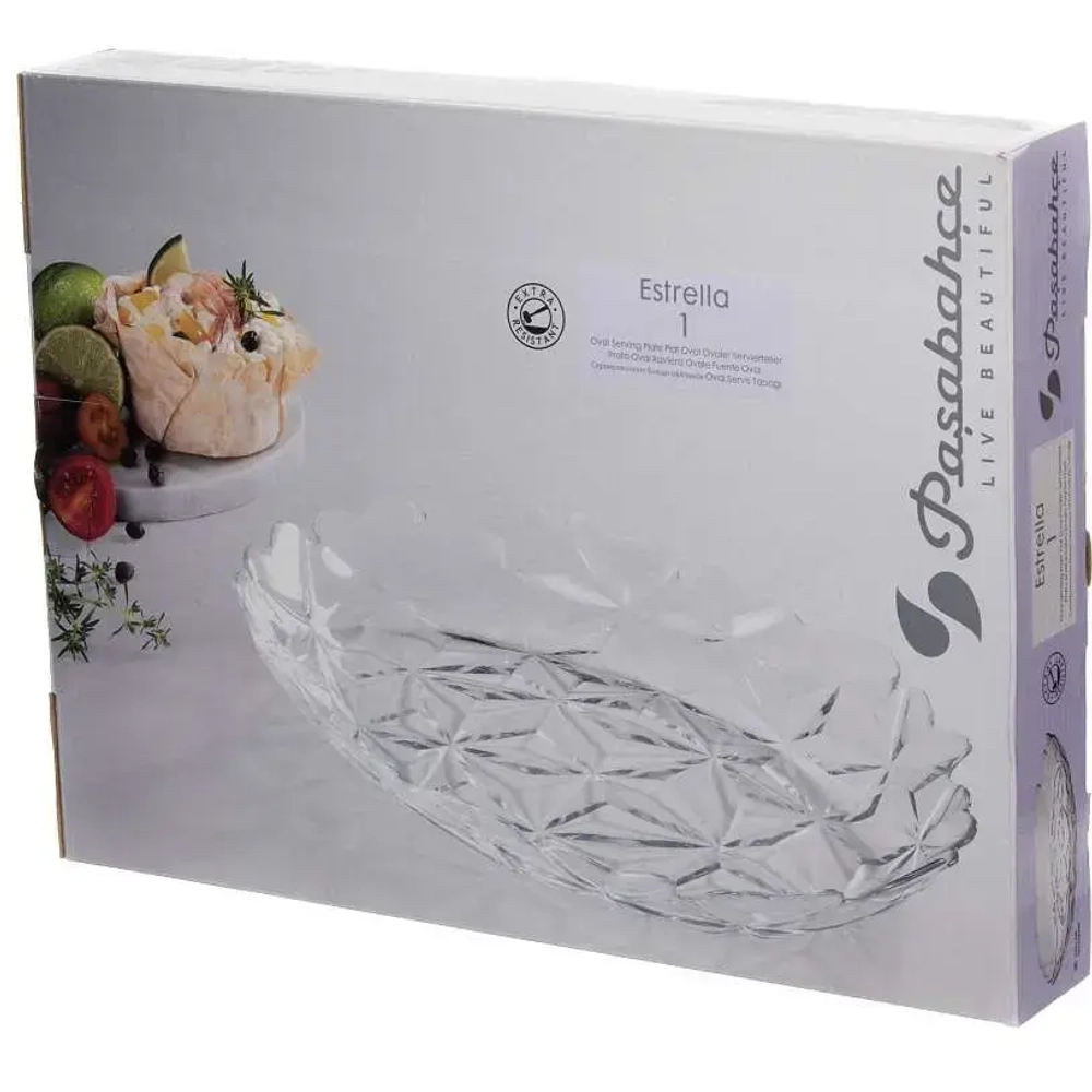 Блюдо сервировочное стеклянное 32,5*24,6см «ESTRELLA» 10717