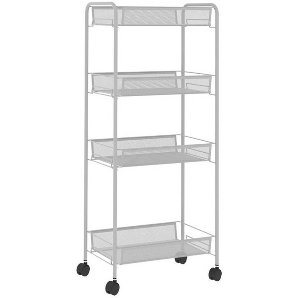 Этажерка 4х-секционная «Ладья 24К», цвет серый, 44*25*100см