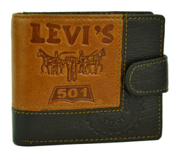 Кошелёк-портмоне коричневый кожаный мужской молодёжный Levis-1849