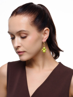 Моносерьга "Nevalyashka" green Gold