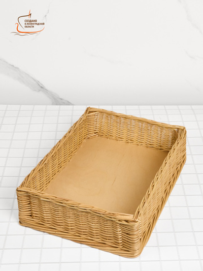 Корзина плетеная из ивовой лозы интерьерная, органайзер для хранения продуктов, кухонных принадлежностей, косметики, длина 40 см ширина 30 см высота 10 см