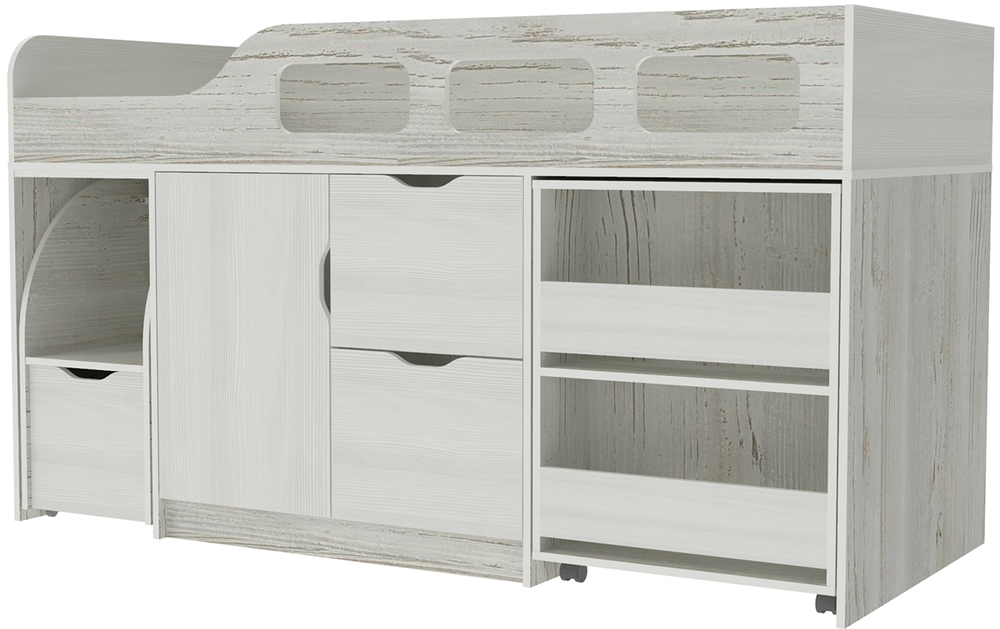 Кровать-чердак КарИВи Астра 8 Винтерберг Белое Дерево