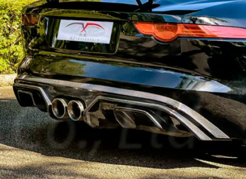 Карбоновый диффузор заднего бампера для Jaguar F-Type 2013-2020 Ягуар