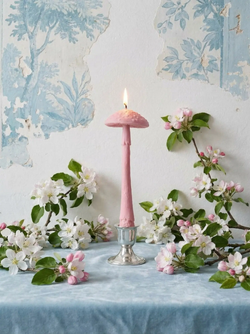 Свеча "Гриб Мухомор" нежно-розового цвета