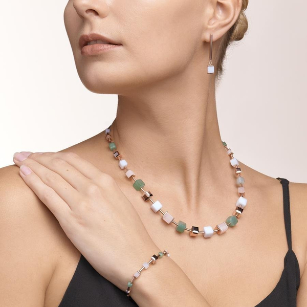 Браслет Coeur de Lion Green Beige 5059/30-0510 цвет зеленый, белый, золотой