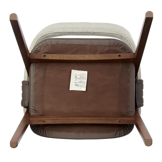 Стул Heron, орех, бежевое букле, коричневая экокожа