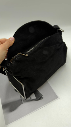 Сумка женская натуральная замша артикул 083-5 цвет "чёрный"