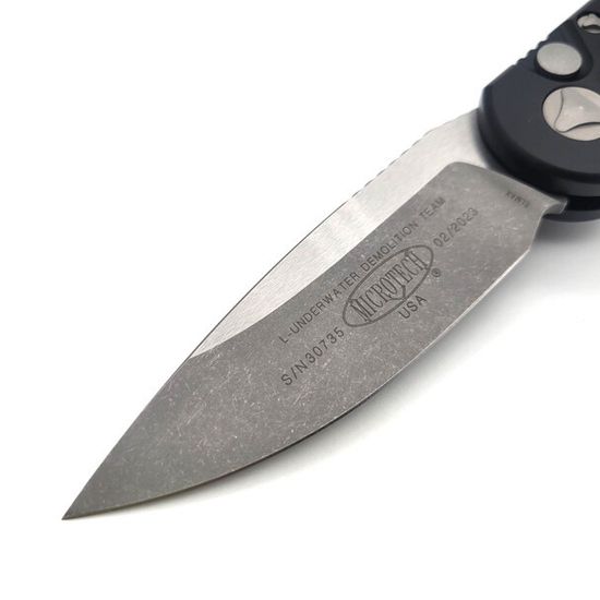 Автоматический нож Microtech MT_135-10AP LUDT, алюм.чёрная рук-ть, клинок M390, апокалиптик