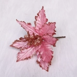 Украшение новогоднее «Пуансеттия-Чародейка» 15 см, Розовое золото