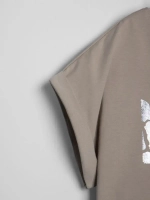 Футболка детская оверсайз укороченная с принтом