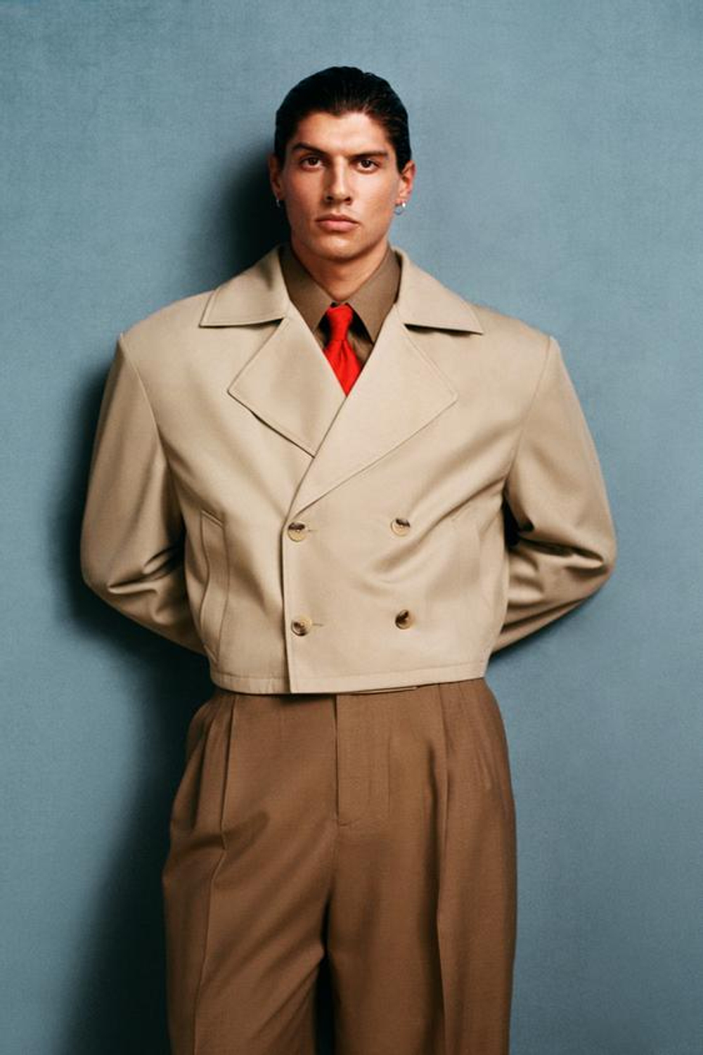 ZARA X WILLY CHAVARRIA ПЛИССИРОВАННЫЕ КОСТЮМНЫЕ БРЮКИ, ЦВЕТ ВЕРБЛЮЖЬЕЙ ШЕРСТИ