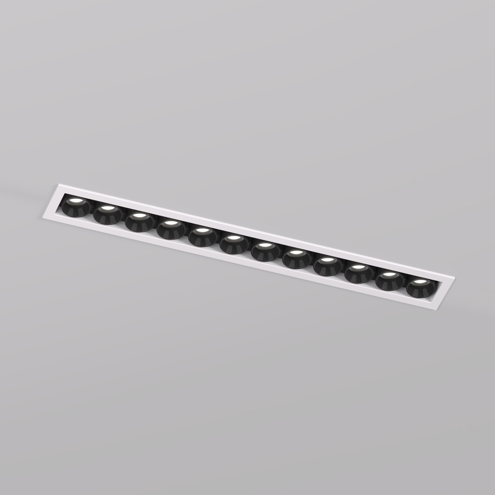 DK2515-WB Встраиваемый светильник SPACE со светодиодом L240mm 220V 20W 38° 4000К IP20 белый/черный алюминий