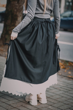 Шерстяная Юбка с Нижней Юбкой из Хлопка