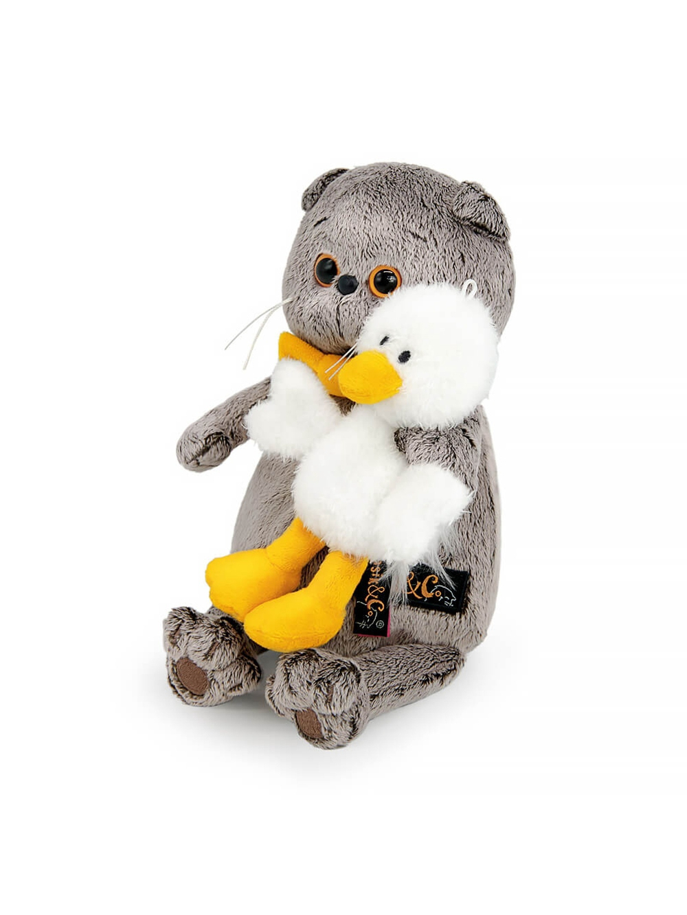 Мягкая игрушка Кот Басик с Гусиком 19 см Ksm19-006