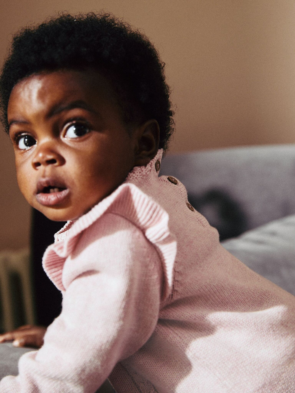 Вязаные свитер и легинсы в комплекте для девочки Next Q94-812, Розовый