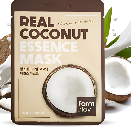 Farmstay Real Coconut Essence Mask тканевая маска с экстрактом кокоса, 23 мл
