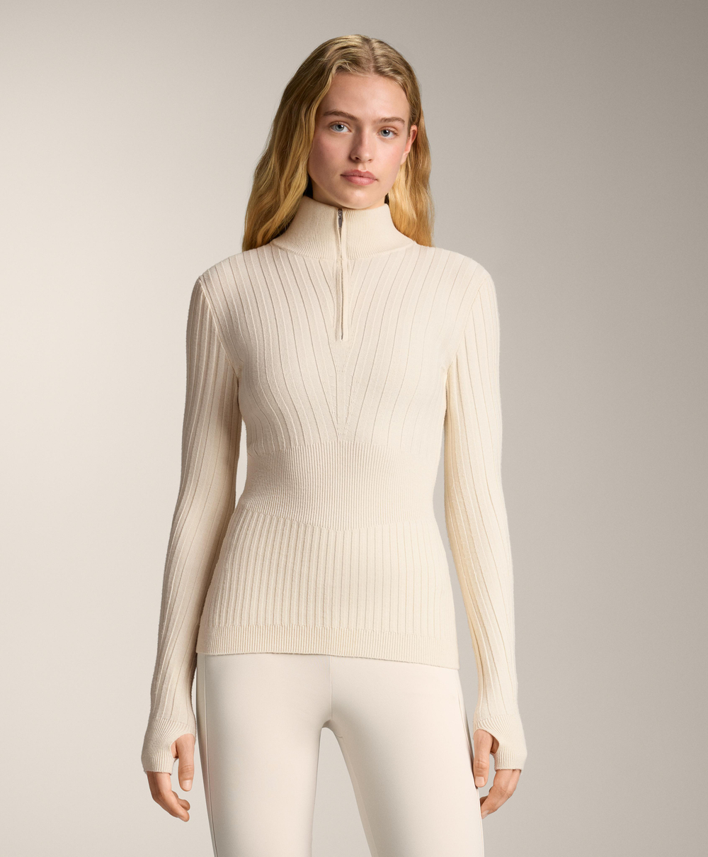 Oysho Термофутболка в рубчик, экрю