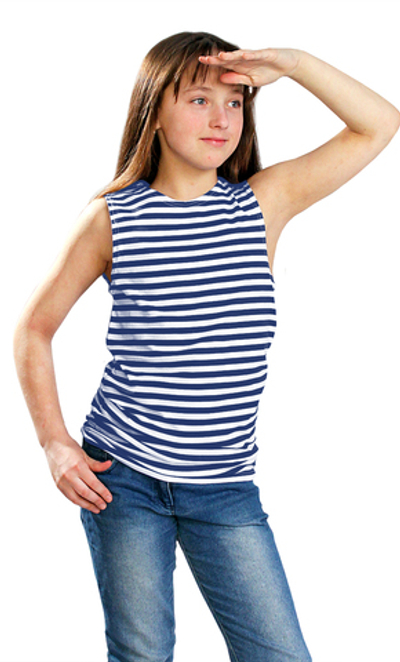 Майка-тельняшка детская тк. кулирка синяя полоса