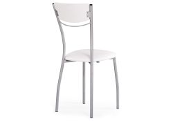 Стул на металлокаркасе Goki с мягкой спинкой белый полимер / светлый мусс