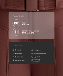 OYSHO Водонепроницаемые расклешенные эластичные брюки SKI с высокой посадкой, терракотовый