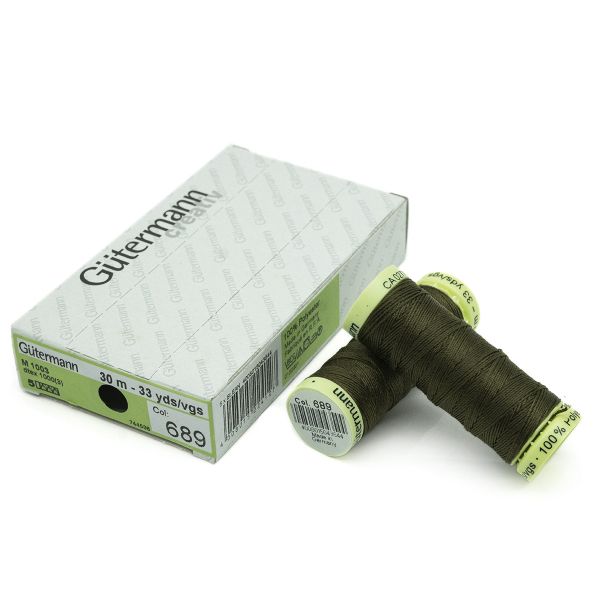 Нитки отделочные Gutermann Top Stitch 30 (30 метров), 5 кат. | 689 т.хаки