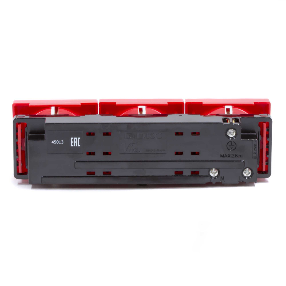 Тройная розетка Viva красная DKC