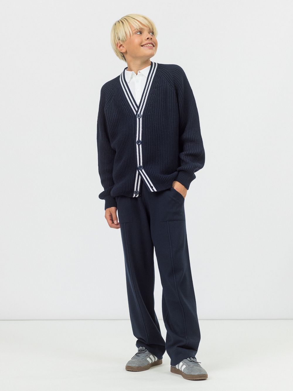 Кардиган для мальчика на пуговицах AT891-1M синий