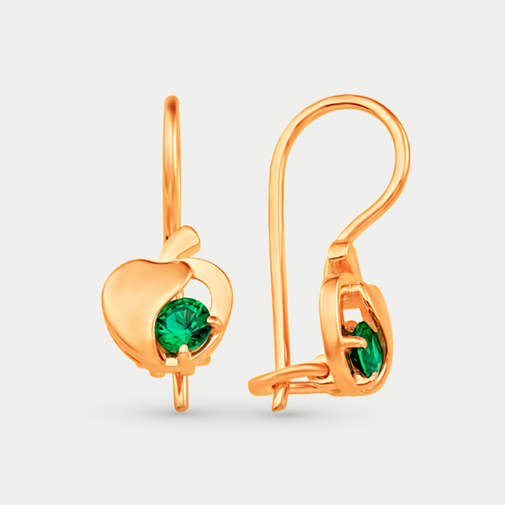 Серьги детские с фианитами из красного золота 585 пробы (арт. С10216735)
