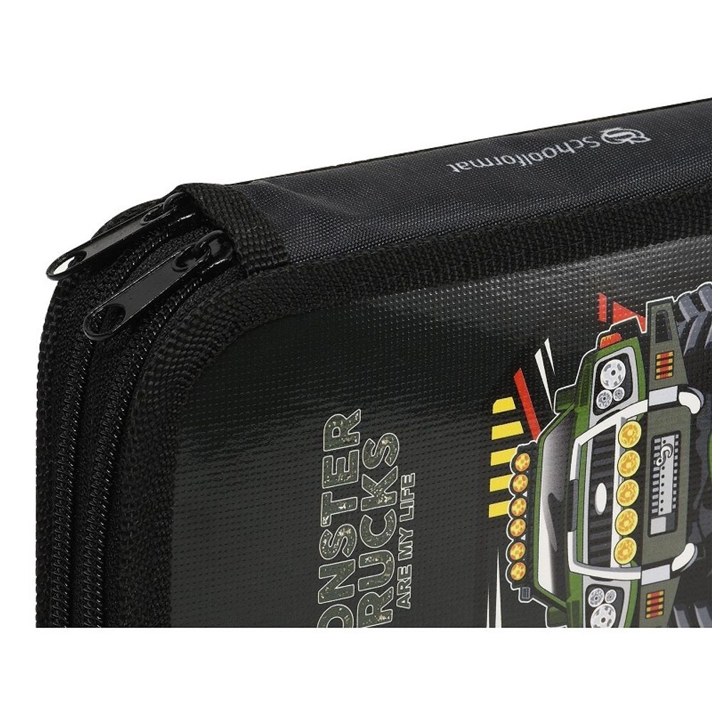 Пенал 2 отделения 190х105 Schoolformat Monster Truck, софттач