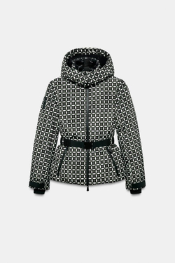 ZARA ВЕТРОЗАЩИТНАЯ КУРТКА С КАПЮШОНОМ, ЗЕЛЕНЫЙ/ЭКРЮ