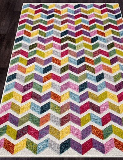 Ковер прямоугольный C056 - MULTICOLOR-GRAY - коллекция RIO 0,8*1,5м