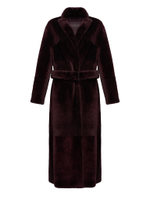 Двусторонняя дубленка из овчины в цвете бордо